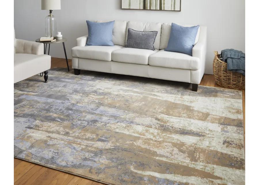 Clio 39K6F Brown/Blue/Ivory 9' x 12' Rug