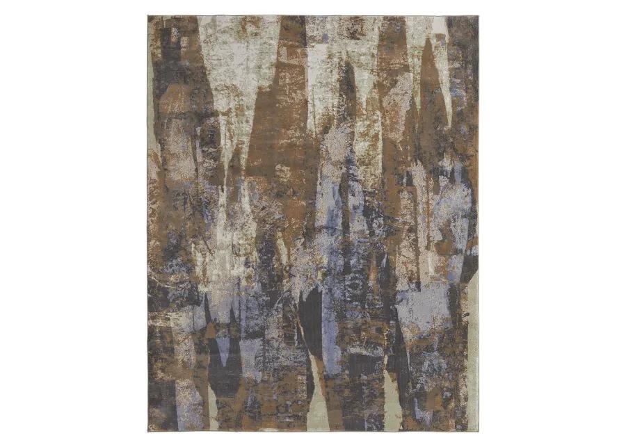 Clio 39K6F Brown/Blue/Ivory 9' x 12' Rug