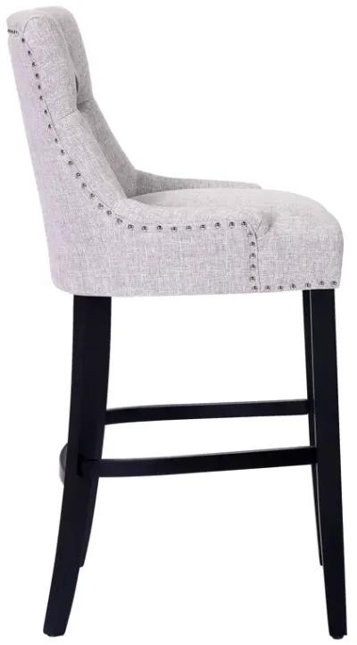 WestinTrends 29" Linen Fabric Tufted Upholstered Bar Stool, Black