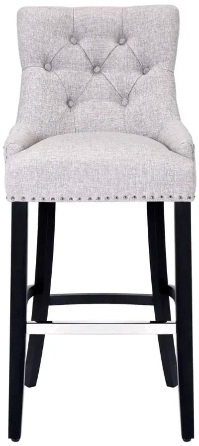 WestinTrends 29" Linen Fabric Tufted Upholstered Bar Stool, Black