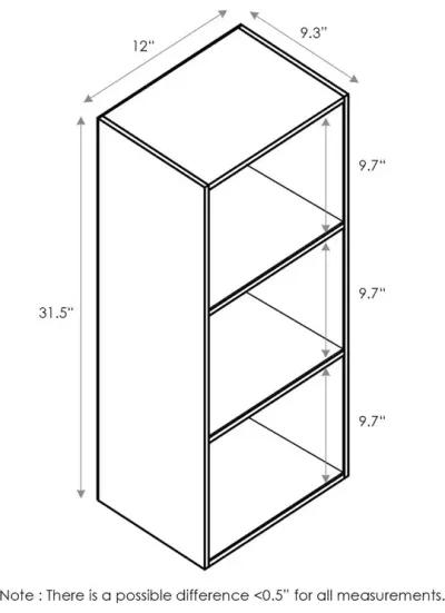 Furinno Luder 3-Tier Open Shelf Bookcase, White