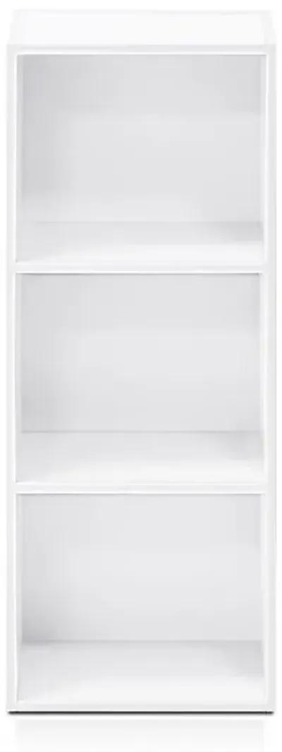 Furinno Luder 3-Tier Open Shelf Bookcase, White