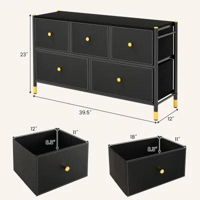 Floor Dresser Storage Organizer with 5/6/8 Drawers with Fabric Bins and Metal Frame