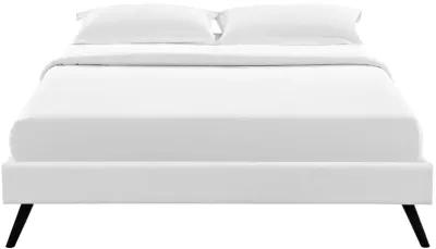 Modway - Loryn King Vinyl Bed Frame with Round Splayed Legs White