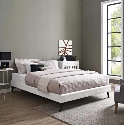 Modway - Loryn King Vinyl Bed Frame with Round Splayed Legs White