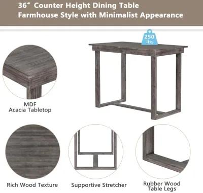 Merax Farmhouse Counter Height 5-Piece Dining Table Set