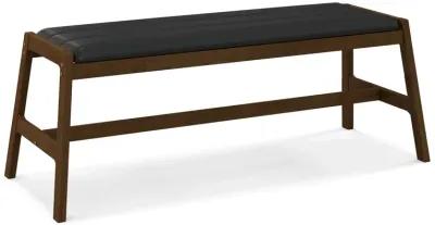 50 Inch Long Solid Wood Dining Bench Upholstered Table Bench with Faux Leather Padded Seat