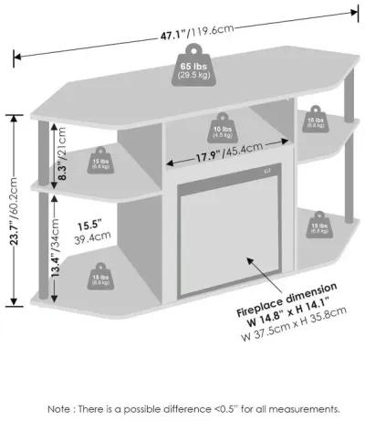 Decorative Electric Fireplace Corner TV Stand, Entertainment Center