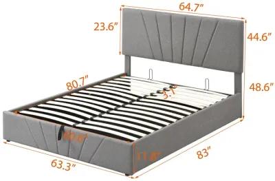 Merax Upholstered Platform Bed with Storage