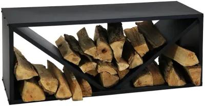 Sunnydaze 41 in Triple Triangle Steel Firewood Log Rack - Black