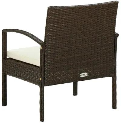 vidaXL Garden Chair with Cushion Poly Rattan Brown