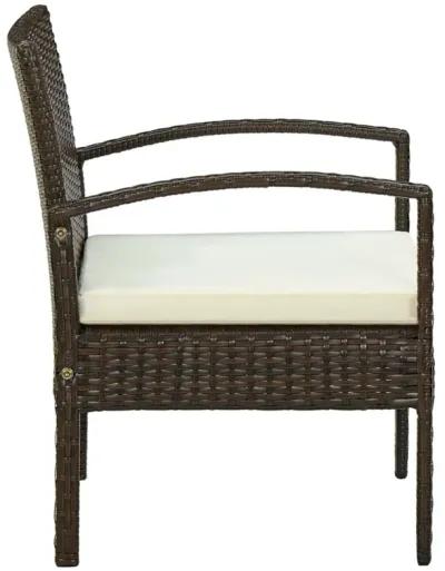 vidaXL Garden Chair with Cushion Poly Rattan Brown