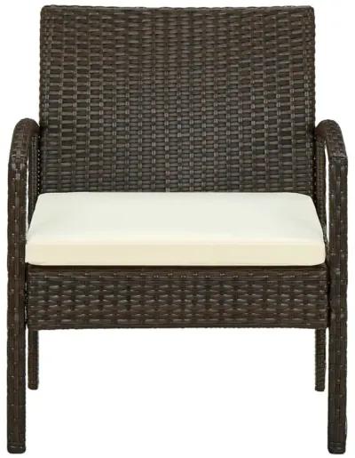 vidaXL Garden Chair with Cushion Poly Rattan Brown