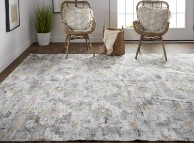 Beckett 0818F Taupe/Gray/Blue 5' x 8' Rug