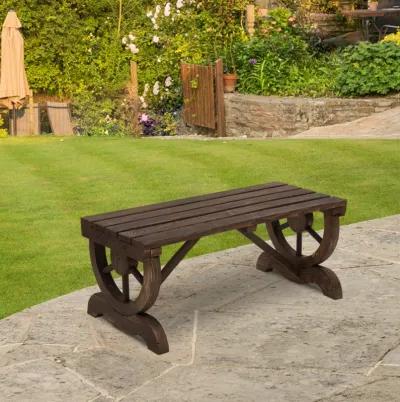 Brown Garden Seat: 2-Person Wooden Bench, Rustic Style, 550 LBS Capacity