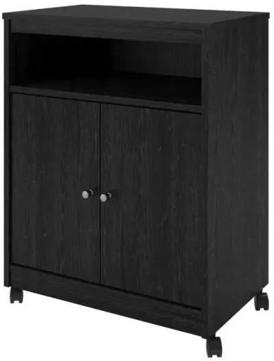 Black Utility Cart / Kitchen Microwave Cart with Casters