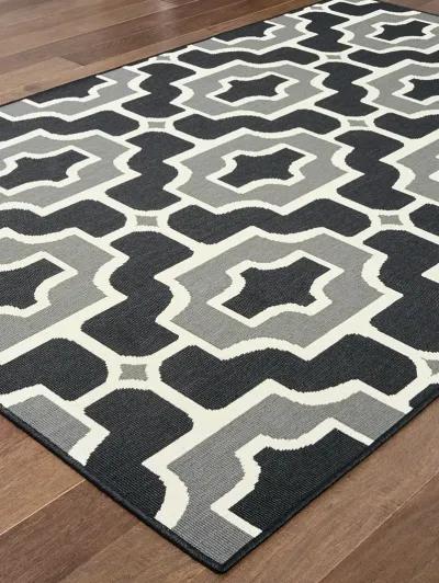 Marina 3'7" x 5'6" Black Rug