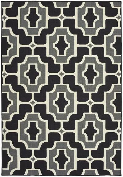 Marina 3'7" x 5'6" Black Rug