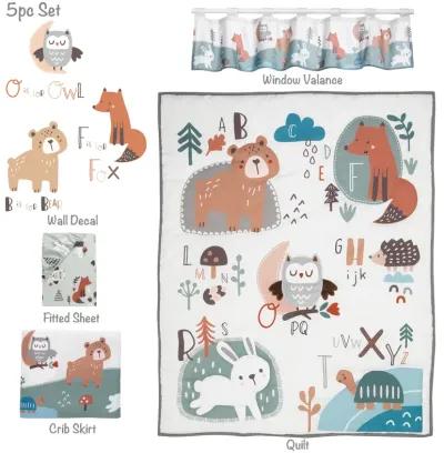 Bedtime Originals Animal Alphabet 5-Piece Infant Nursery Baby Crib Bedding Set