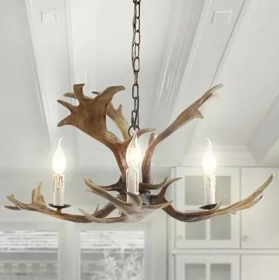 Speller Adjustable Resin Antler 3-Light LED Chandelier