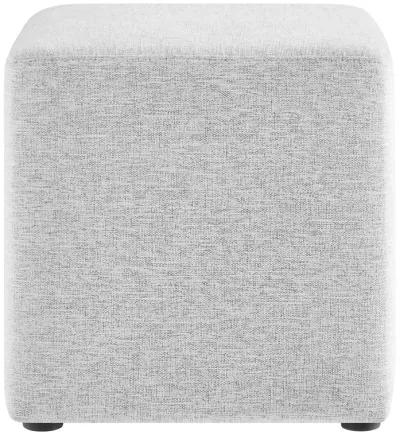 Callum 17" Square Woven Heathered Fabric Upholstered Ottoman