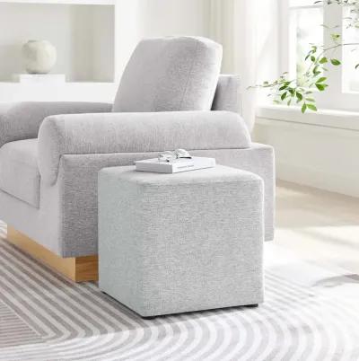 Callum 17" Square Woven Heathered Fabric Upholstered Ottoman