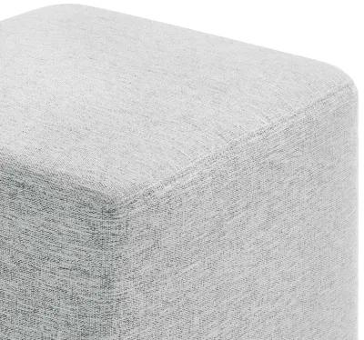 Callum 17" Square Woven Heathered Fabric Upholstered Ottoman