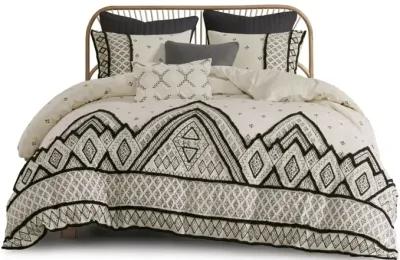 Gracie Mills Fannie Boho Eclectic Cotton and Flax Linen Blend Comforter Set