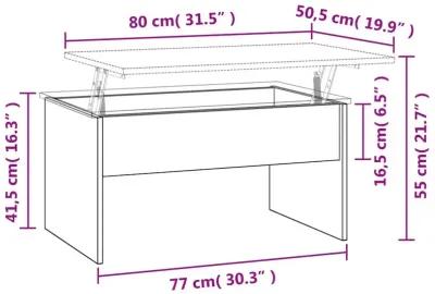 Coffee Table High Gloss White 31.5"x19.9"x16.3" Engineered Wood