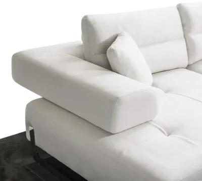 Pasargad Home Ravenna Faux Suede Sofa with Sliding Back & Armrests, White