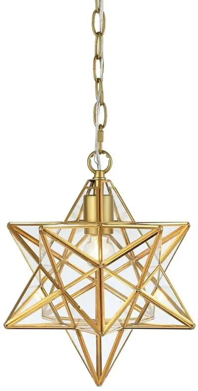 Stella Moravian Star Metal/Clear Glass LED Pendant