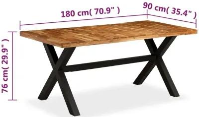 vidaXL Dining Table Solid Acacia and Mango Wood 70.9"x35.4"x29.9", 245640