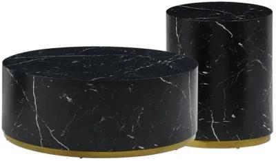 Modern Marble Coffee Table with Gold Base