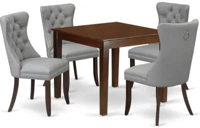 5 Piece Kitchen Table & Chairs Set Consists of a Square Dining Table