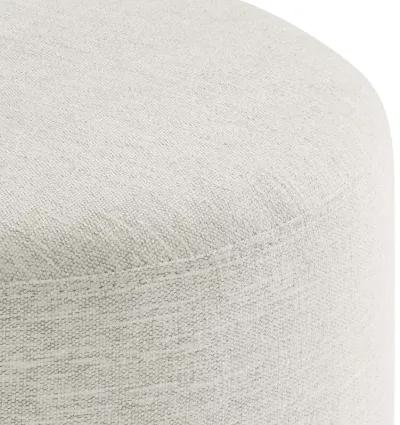 Callum 16" Round Woven Heathered Fabric Upholstered Ottoman