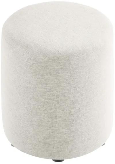 Callum 16" Round Woven Heathered Fabric Upholstered Ottoman