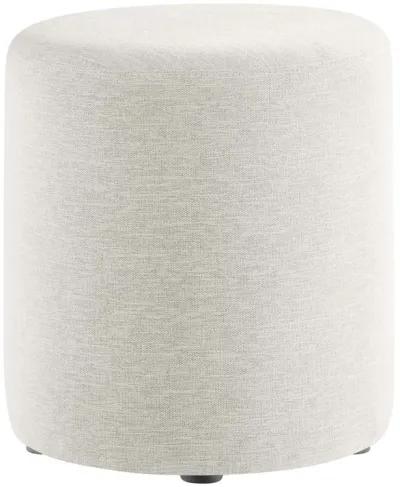 Callum 16" Round Woven Heathered Fabric Upholstered Ottoman