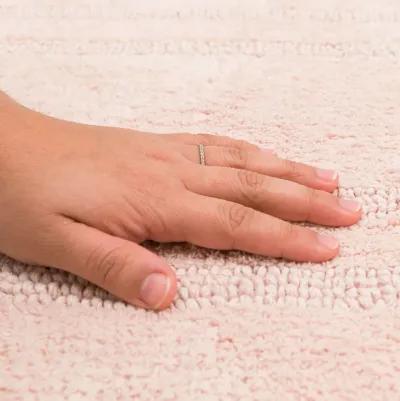 Cotton Reversible Blush 1' 9" x 2' 10" Bath Mat