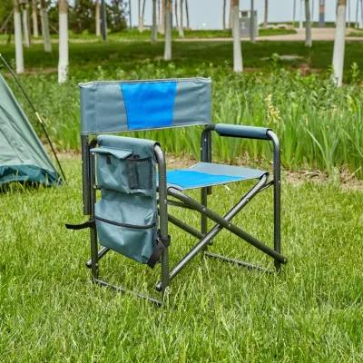 Hivvago Aluminum Folding Outdoor Camping Director's Chair with Storage Pockets