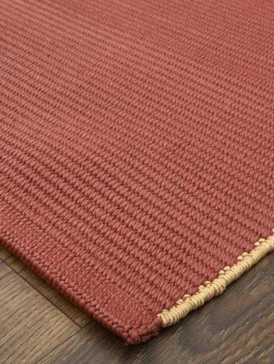 Theo 0827F 4' x 6' Red/Tan Rug