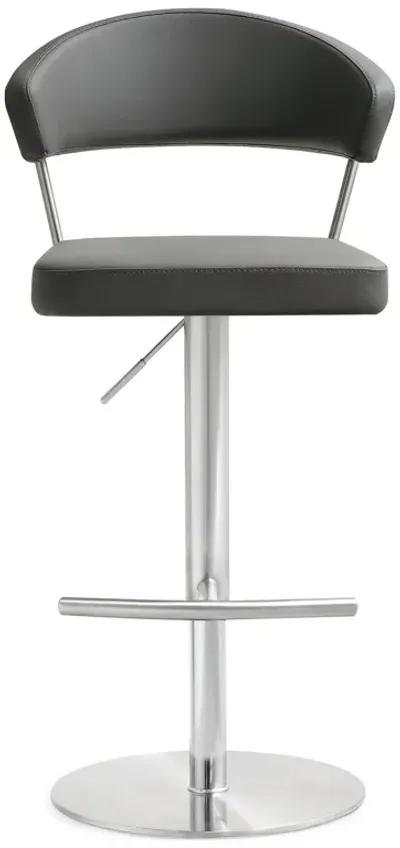 Cosmo Black Performance Vegan Leather and Stainless Steel Barstool