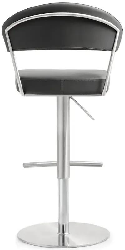 Cosmo Black Performance Vegan Leather and Stainless Steel Barstool