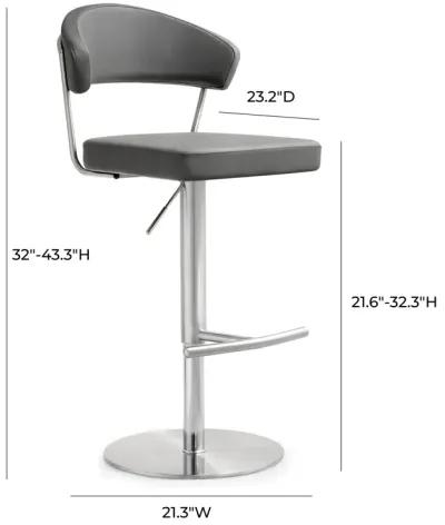 Cosmo Black Performance Vegan Leather and Stainless Steel Barstool