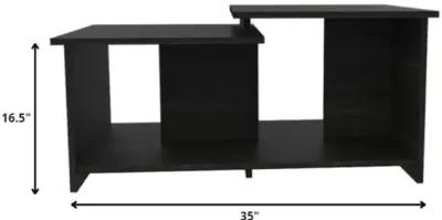 Homezia 35" Black Manufactured Wood Rectangular Coffee Table