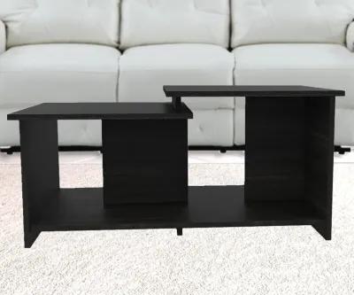 Homezia 35" Black Manufactured Wood Rectangular Coffee Table