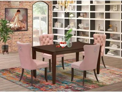 5 Piece Dining Room Furniture Set Consists of a Rectangle Kitchen Table