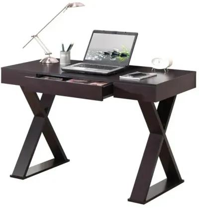 Trendy Writing Desk with Drawer. Color: Espresso