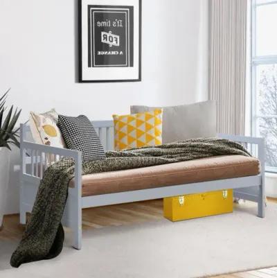 Twin Size Wooden Slats Daybed Bed with Rails