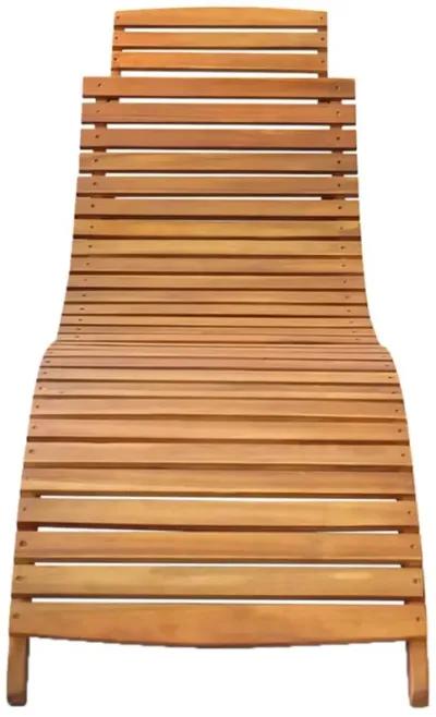 vidaXL Sun Lounger Solid Acacia Wood Brown