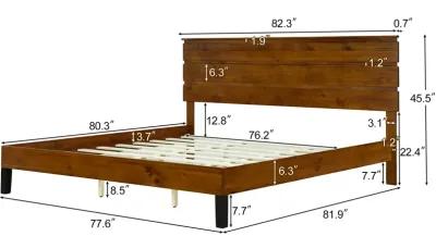 Merax Mid-Century Solid Wood Platform Bed